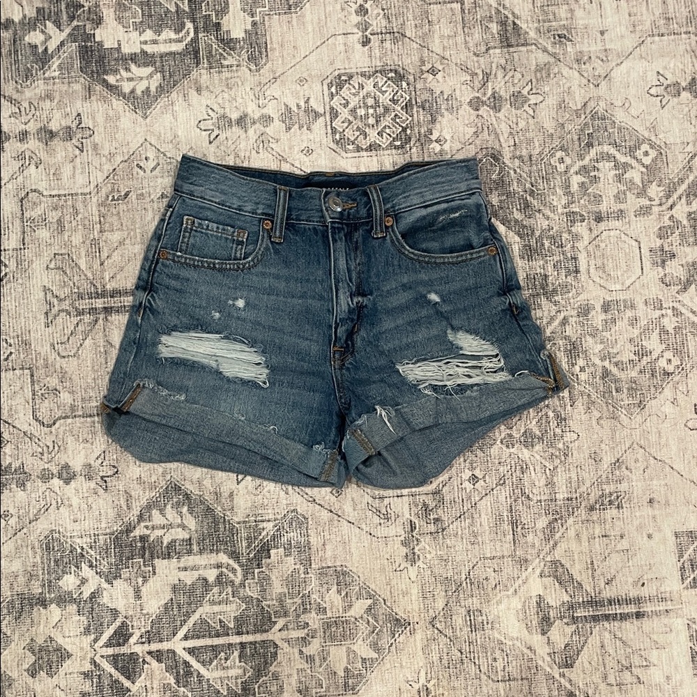 Aeropostale Blue Distressed Jean Shorts